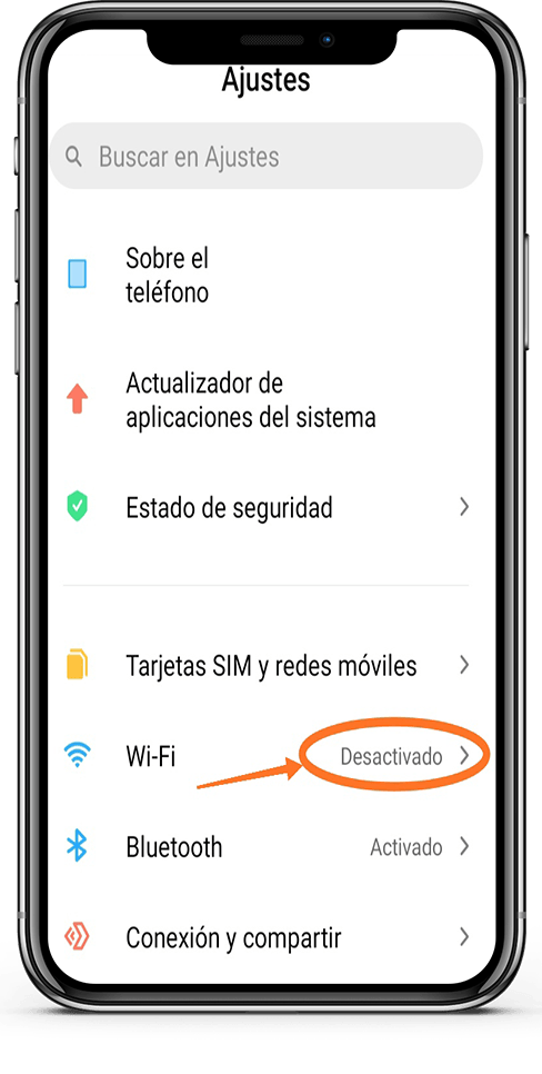 Activar la red wifi del móvil