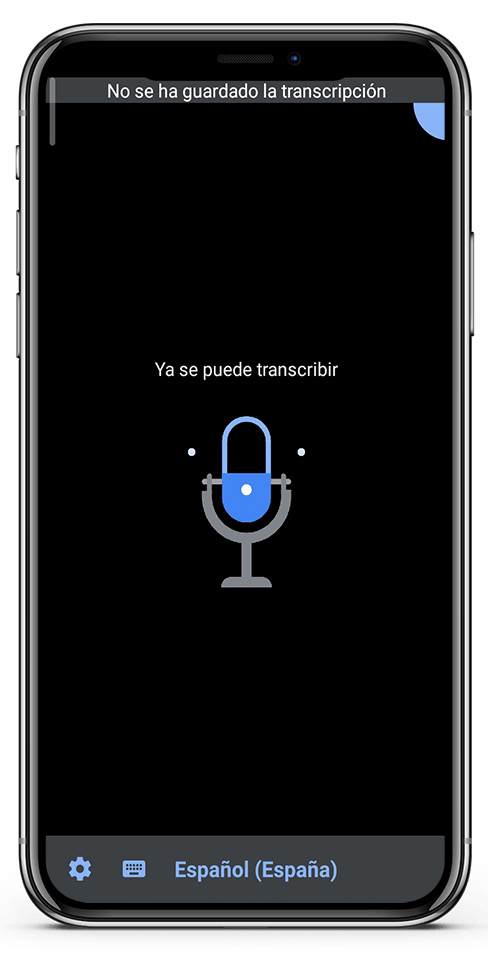 Transcripción instantánea de Google:  Voz-texto