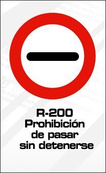Restricción de paso y otras señales de prohibición de restricción