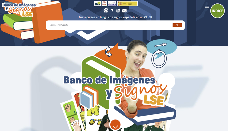 Web en el que hemos almacenado dibujos y fotografías de signos de la lengua de signos española, organizados por categorías