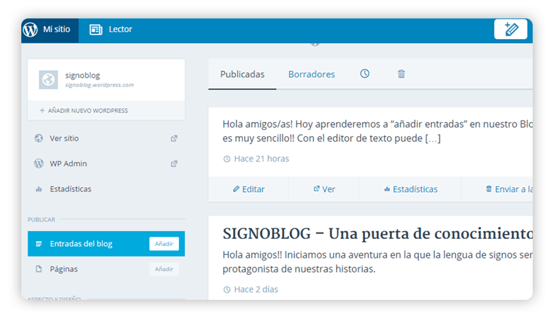 crear nueva entrada