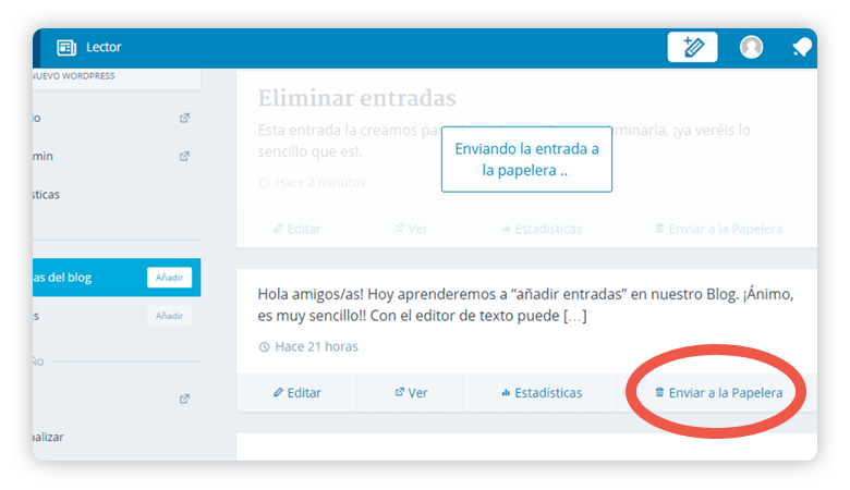 Eliminar entrada