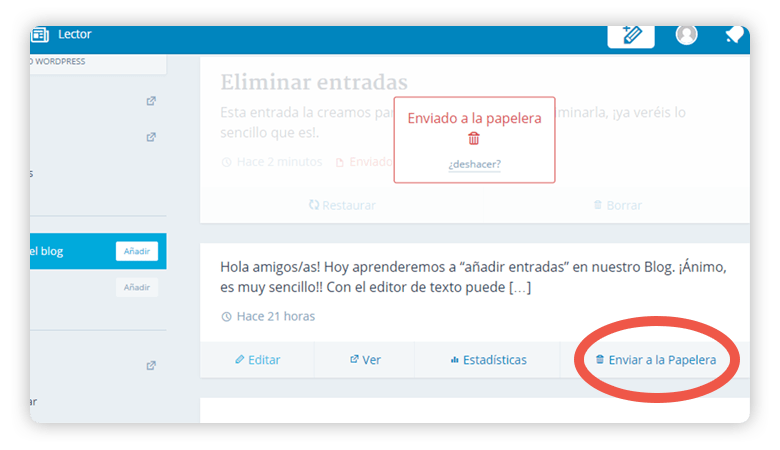 Eliminar entrada
