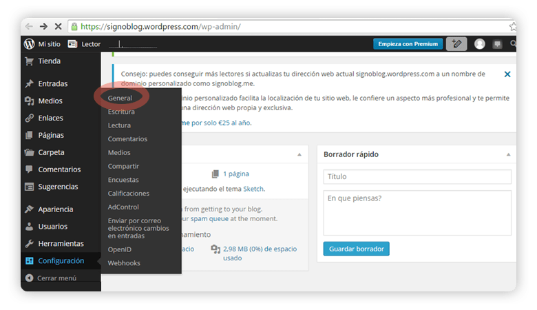 editar contenido