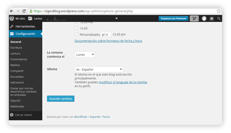 editar contenido