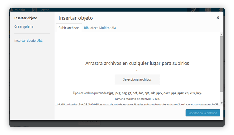 crear nueva entrada