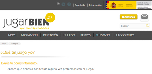 Auto test de juego para valorar el juego problemático